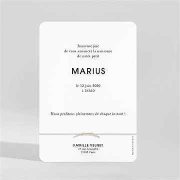 Faire-part naissance tendre bisou - Dos du faire-part