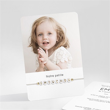 Faire-part de baptême petite chouchou