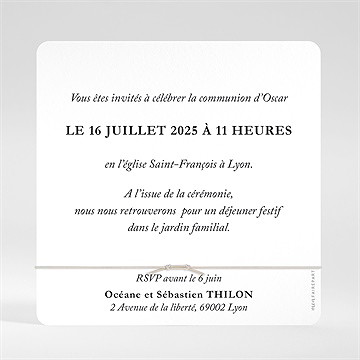 Faire-part communion happy - Dos du faire-part