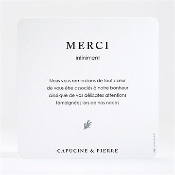 Remerciement mariage love & co - Dos de la carte