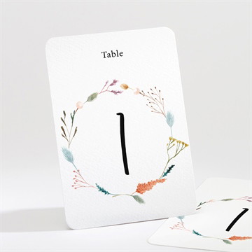 Numéro de table mariage art champêtre rond