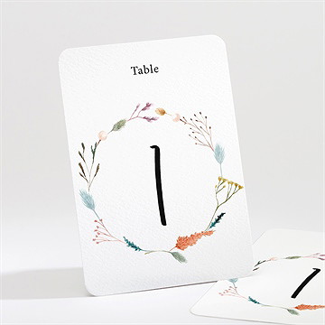 Numéro de table mariage art champêtre