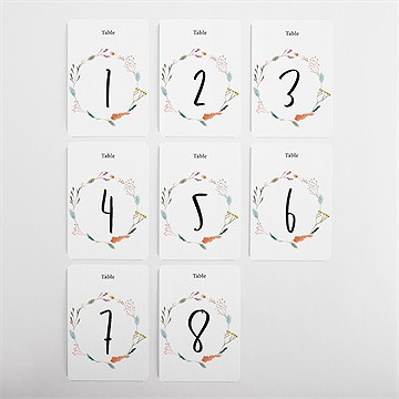 Numéro de table mariage art champêtre - Vue d'ensemble