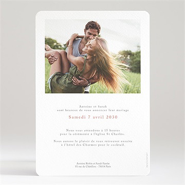 Faire-part mariage notre promesse - Dos du faire-part