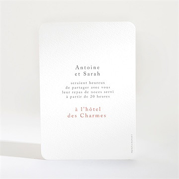 Carton d'invitation mariage notre promesse - Dos du carton