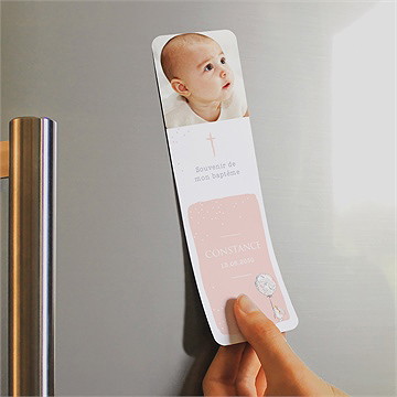 Signet baptême petit lapin baptême magnet - Mise en situation