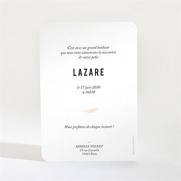 Faire-part naissance belle alcôve - Dos du faire-part