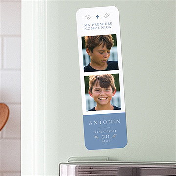 Signet communion bleu myosotis magnet