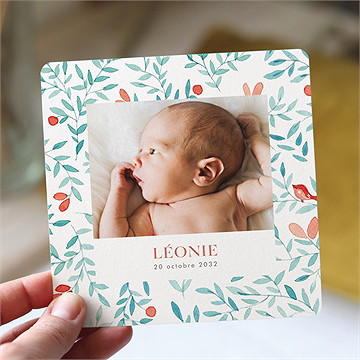 Faire-part naissance gentil coquelicot