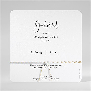 Faire-part naissance notre bijou - Dos de la carte