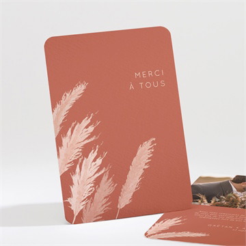 Remerciement mariage terracotta pampa