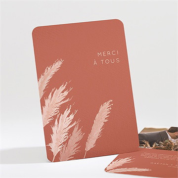 Remerciement mariage terracotta pampa