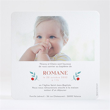 Faire-part de baptême féerie - Dos du faire-part