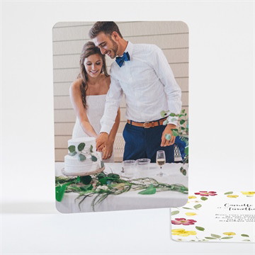 Remerciement mariage aquarelle de fleurs séchées