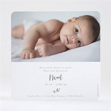 Faire-part naissance petite escapade - Dos du faire-part