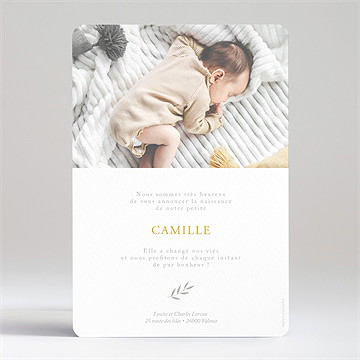 Faire-part naissance célébration portrait - Dos du faire-part