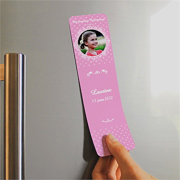 Signet communion mon cadre rose magnet - Mise en situation