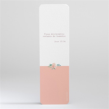 Signet communion rose tendre - Dos du signet