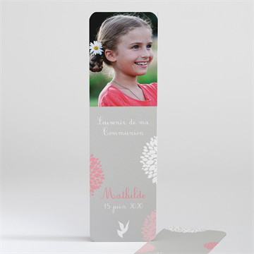 Signet communion colombe et fleurs