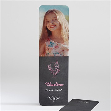 Signet communion fond ardoise et photo