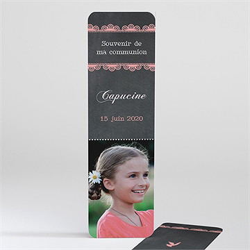 Signet communion dentelle rose