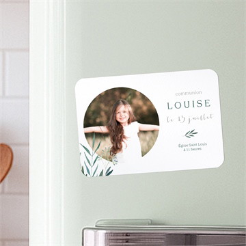 Faire-part communion touche champêtre magnet