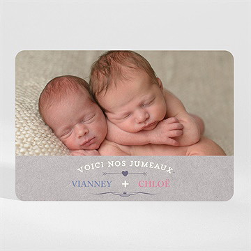 Faire-part naissance annonce jumeaux magnet