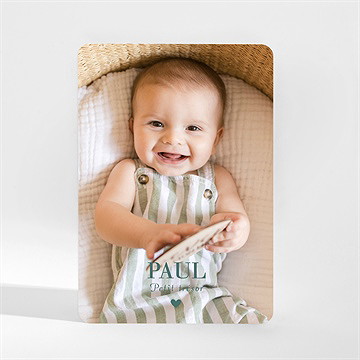 Faire-part naissance menthe magnet
