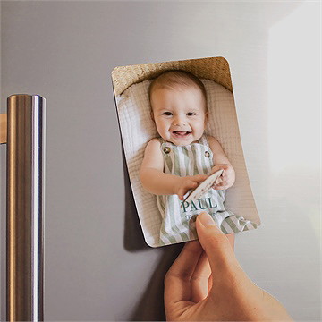 Faire-part naissance menthe magnet - Mise en situation