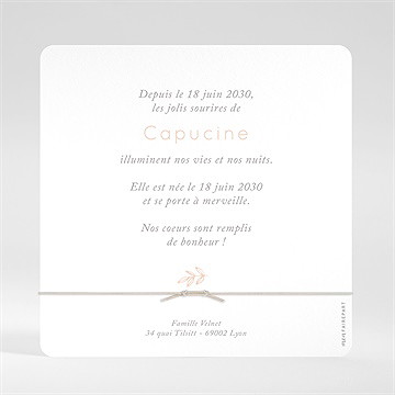 Faire-part naissance symbiose - Dos du faire-part