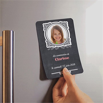 Faire-part communion etape chrétienne magnet - Mise en situation