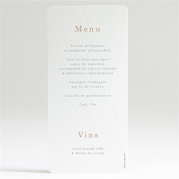 Menu communion pourpre - Dos du menu