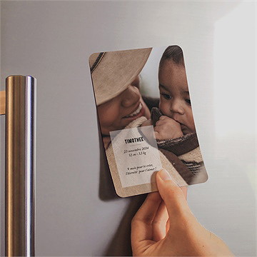 Faire-part naissance bel instant magnet - Mise en situation