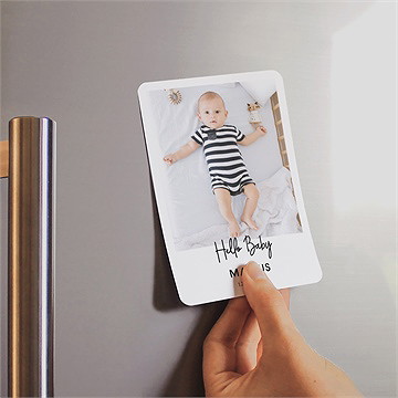 Faire-part naissance tendre bisou magnet - Mise en situation