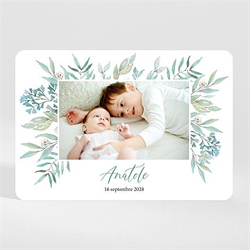 Faire-part naissance tendresse végétale magnet