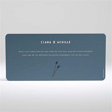 Remerciement mariage esquisse - Dos de la carte