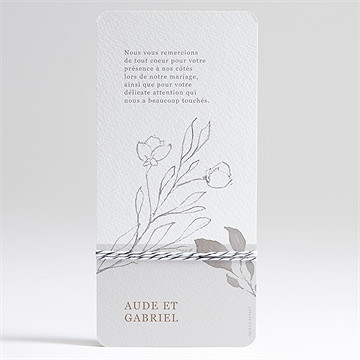 Remerciement mariage élégance - Dos de la carte