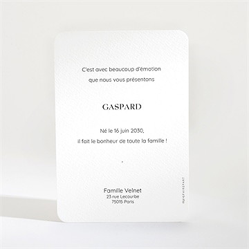Faire-part naissance instants - Dos du faire-part