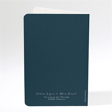 Faire-part mariage notre passeport - Dos du faire-part