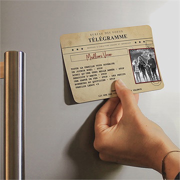 Carte de voeux télégramme belle année - Mise en situation