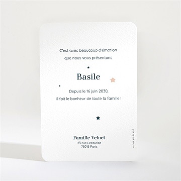 Faire-part naissance ma constellation - Dos du faire-part