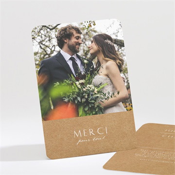 Remerciement mariage kraft épuré pochette