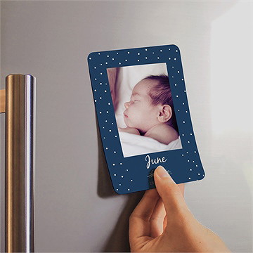 Faire-part naissance belle photo magnet - Mise en situation