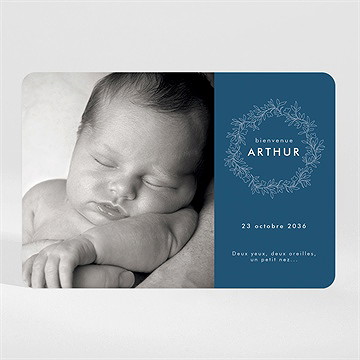 Faire-part naissance couronne en relief magnet