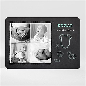 Faire-part naissance tout en ardoise magnet