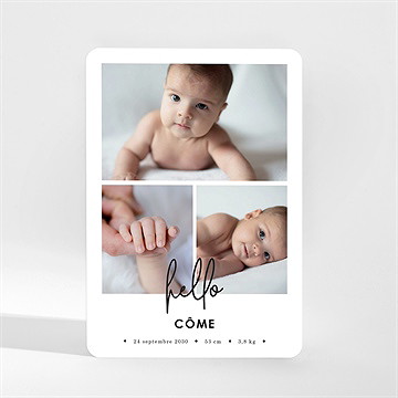 Faire-part naissance hello en photos magnet