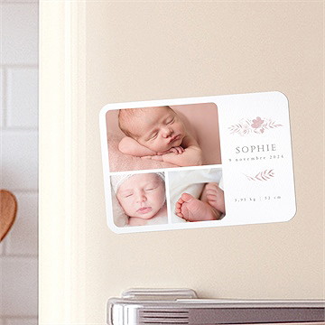 Faire-part naissance joli vintage magnet