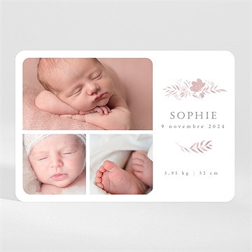 Faire-part naissance joli vintage magnet - Mise en situation