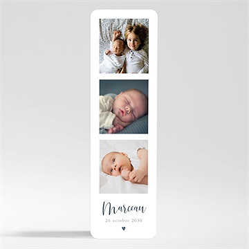 Faire-part naissance petit coeur marque-page - Mise en situation