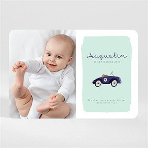 Faire-part naissance petite voiture vintage magnet